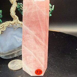Rose Quartz Tower Point Crystal Polished 4.60" Tall #17